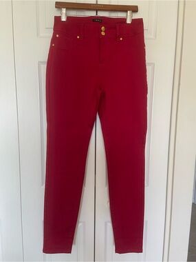 IMAN Womens dark cherry red skinny/slim jeans, size 10, great cons
